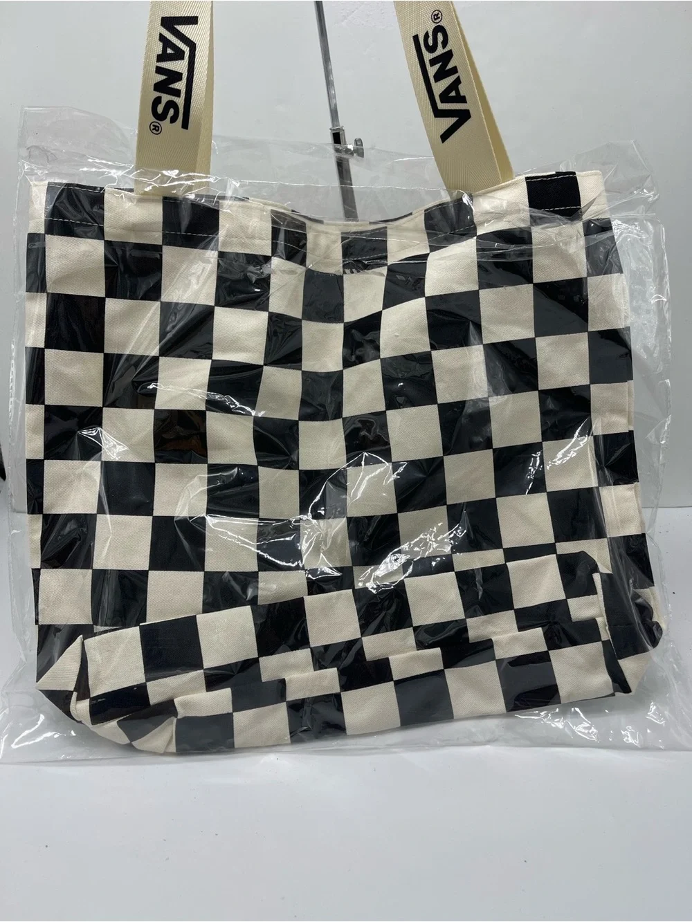 Vans Black and Cream Checkerboard Tote